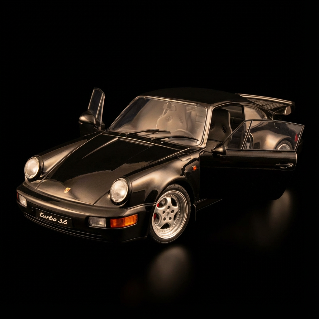 Porsche 911 (964) Turbo 3.6 Black 1993 Miniature Car