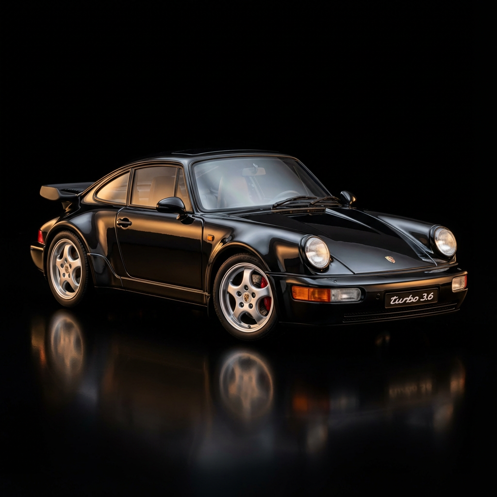 Porsche 911 (964) Turbo 3.6 Black 1993 Miniature Car